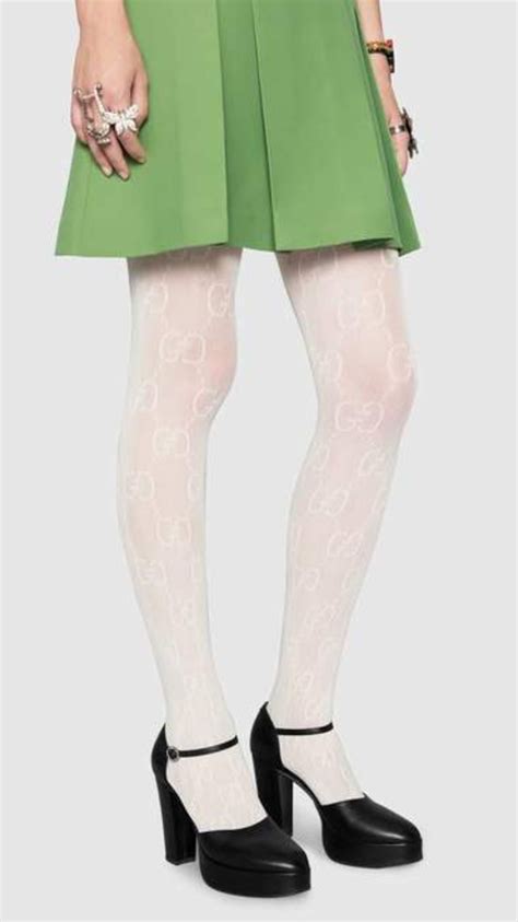 gucci interlocking tights white|Gucci distressed tights.